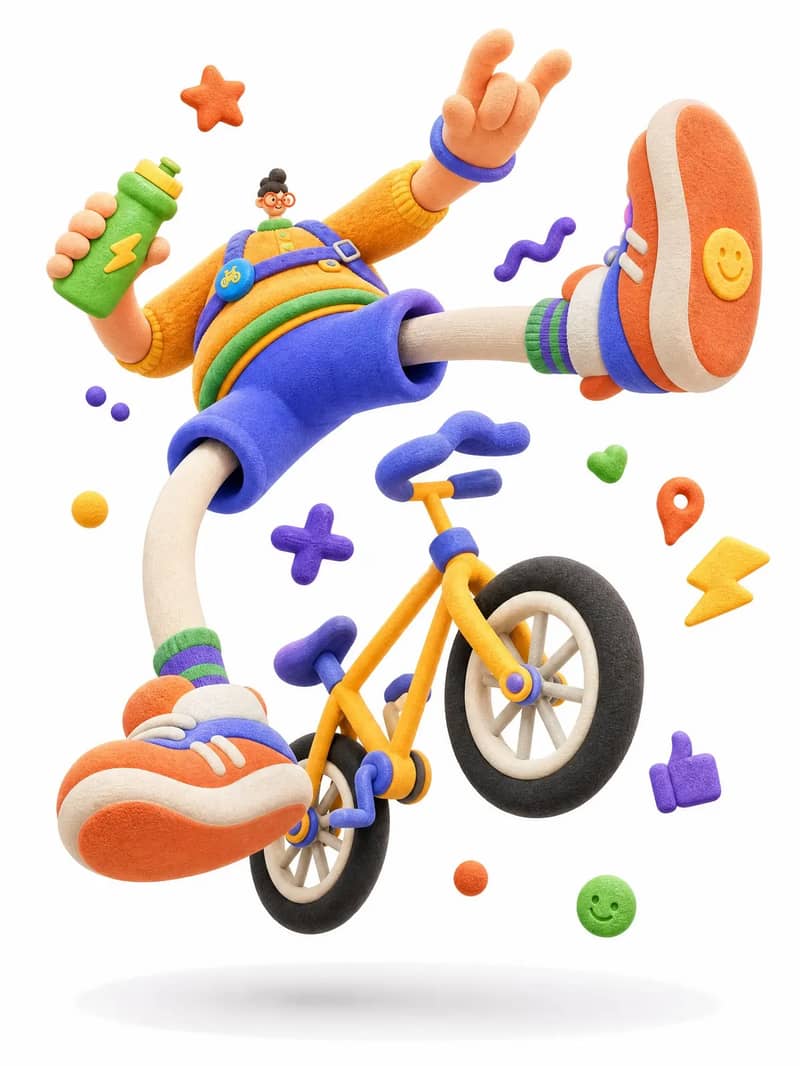 Exaggerated Bike Trick