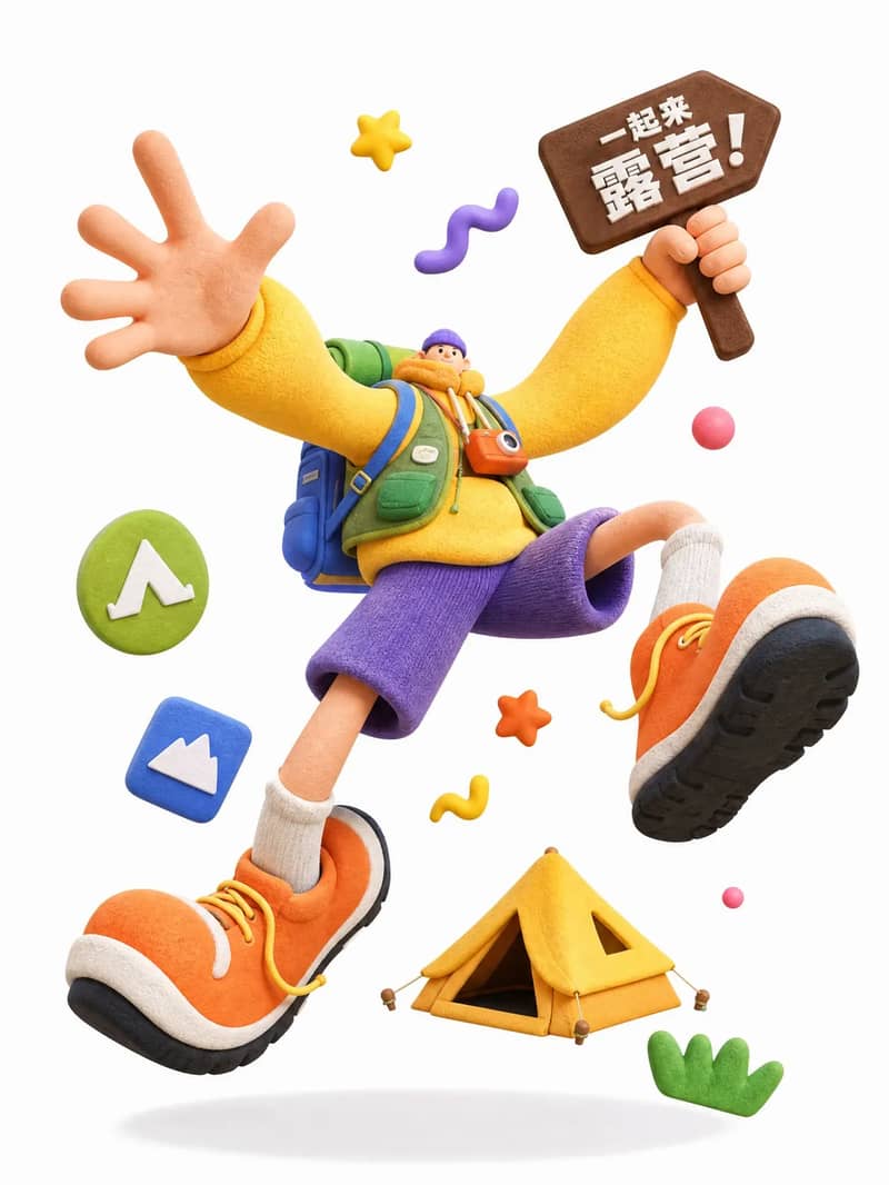 Exaggerated Camping Invite