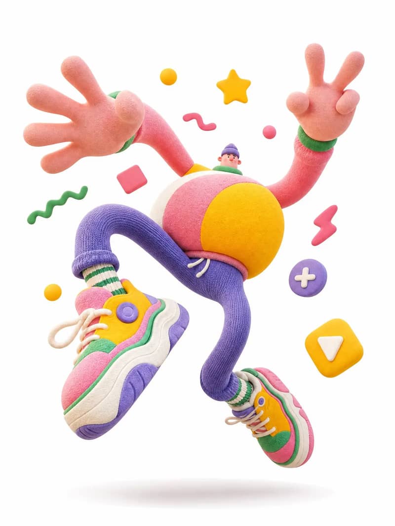 Exaggerated Pastel Leap