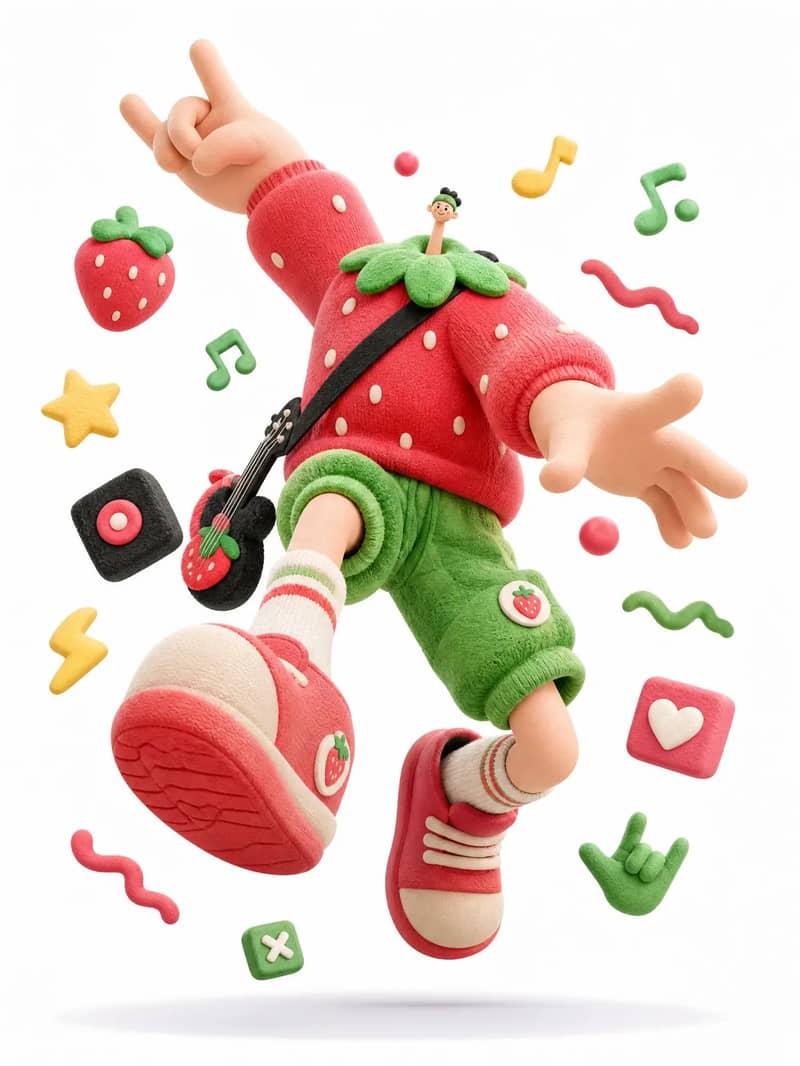 Exaggerated Strawberry Rocker
