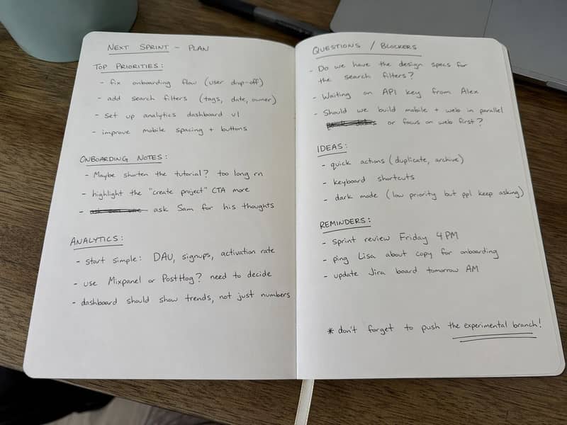 Handwritten Notebook Photo